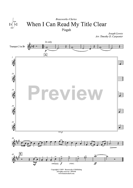 When I Can Read My Title Clear - Trumpet 2 in B-flat