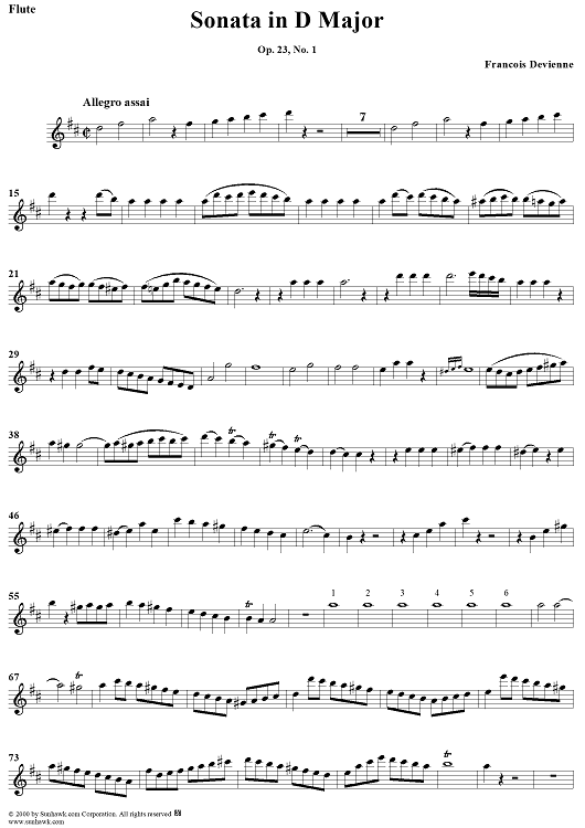 Sonata in D major op. 23, no. 1 - Flute