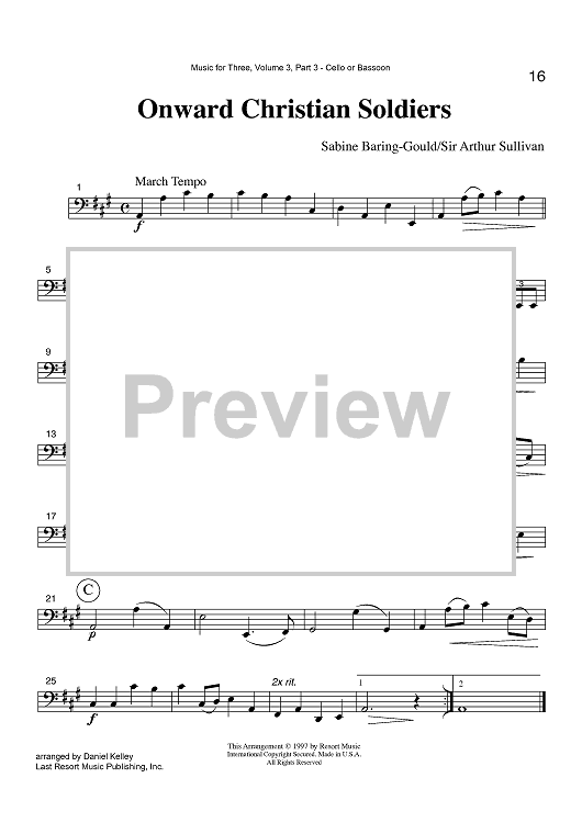 Onward Christian Soldiers - Part 3 Cello or Bassoon