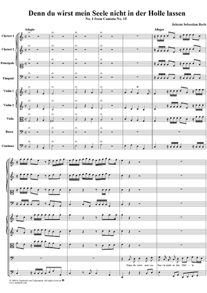 Cantata No. 15: "Denn du wirst meine Seele nicht in der Hölle," BWV15 - Full Score
