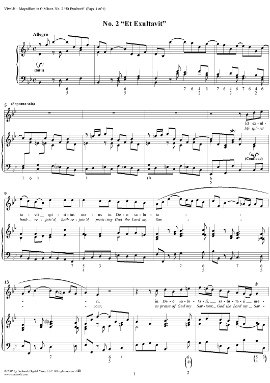 Magnificat in G Minor: No. 2, Et Exultavit