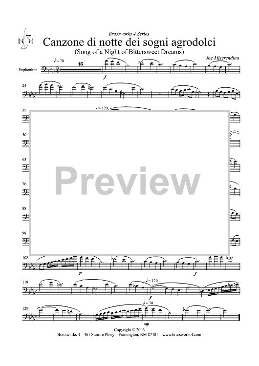 Canzone di notte dei sogni agrodolci - Euphonium BC