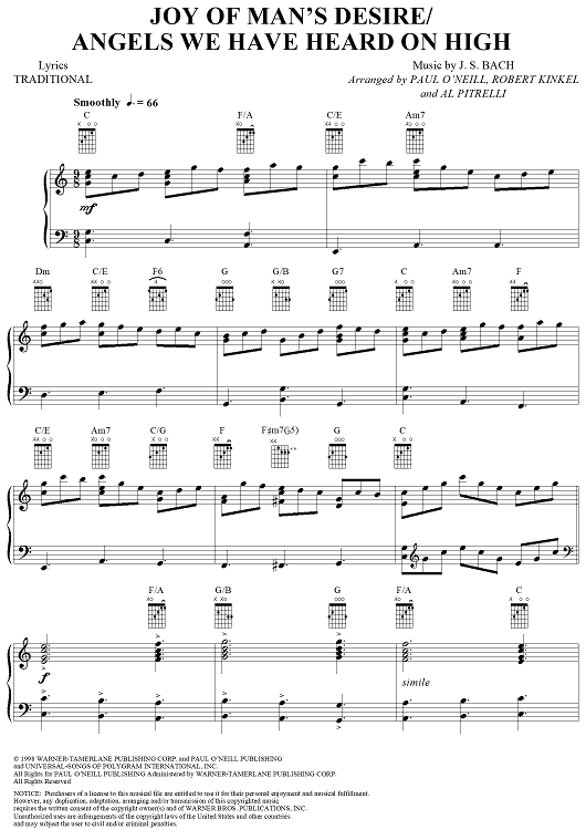 Joy of Man's Desire/Angels We Have Heard On High