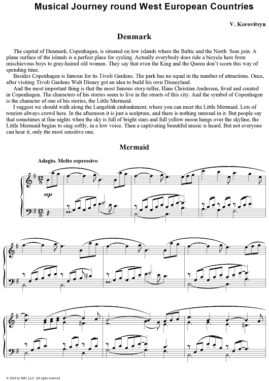 Musical Journey.  4. Denmark. Mermaid
