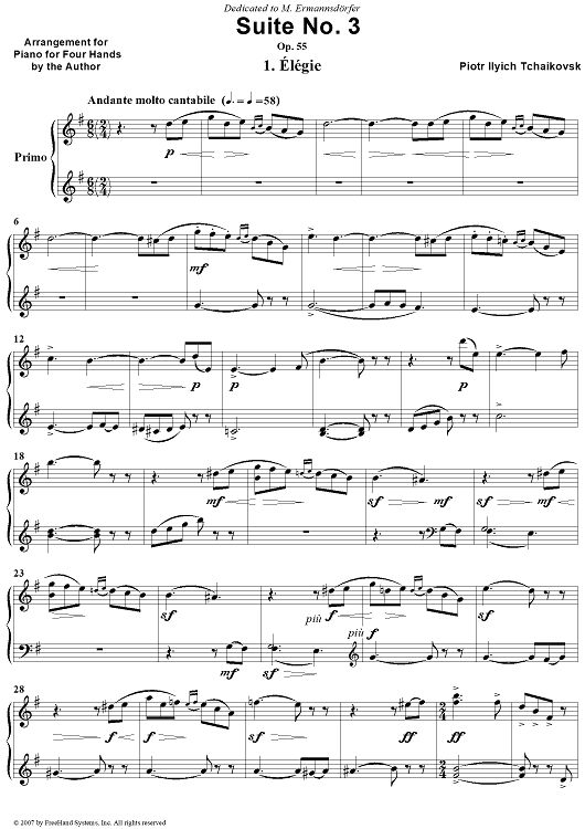 Suite No. 3 for Orchestra. Part 1. Élégie