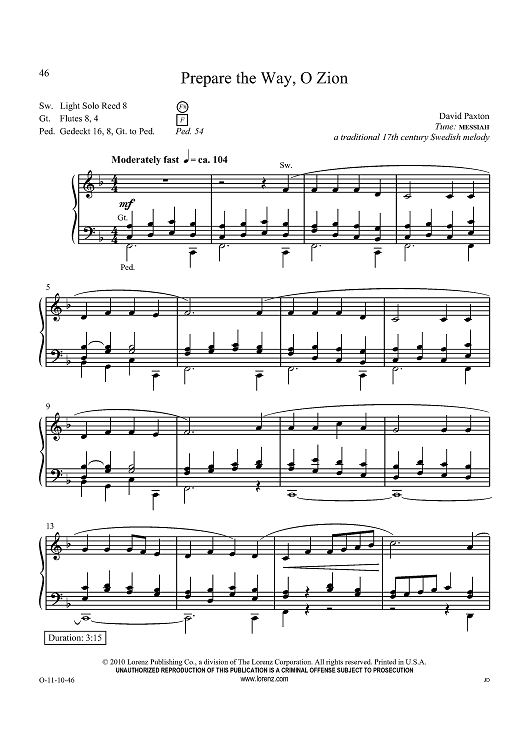 Prepare the Way, O Zion