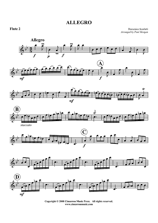 Allegro for Two Flutes - Flute 2