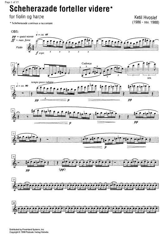 Scheherazade forteller videre - Violin