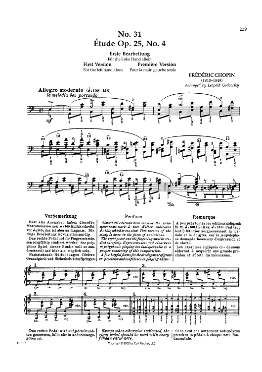 No. 31 - Étude Op. 25, No. 4 (First Version)