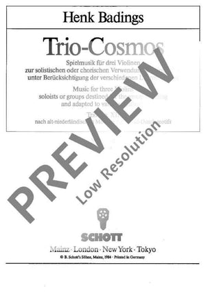 Trio-Cosmos - Violin Iii