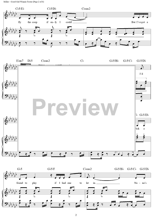 Good Girl Winnie Foster Sheet Music For Piano Vocal Chords Sheet good-girl-winnie-foster-sheet-music-for-piano-vocal-chords-sheet