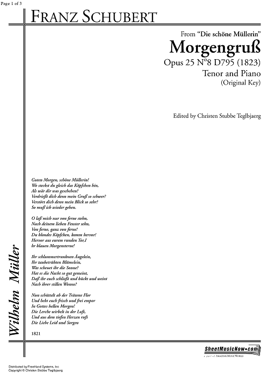 Morgengruss Op.25 No. 8 D795 - Score