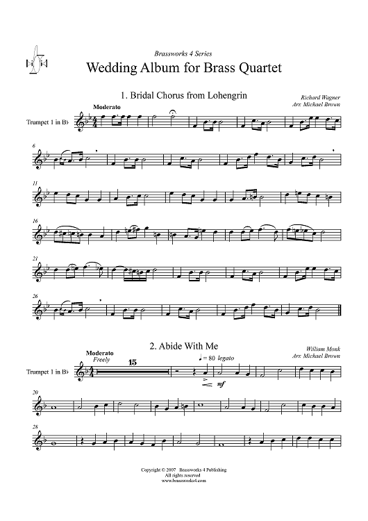 Wedding Album for Brass Quartet - Trumpet 1 in B-flat