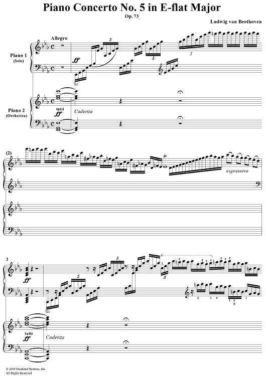 Piano Concerto No. 5 in E-flat Major, Op. 73: Mvmt. 1