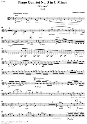 Piano Quartet No. 3 in C Minor - Viola