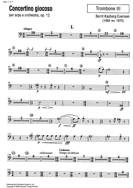 Concertino giocoso Op. 12 - Trombone 3 (Bass Trombone)