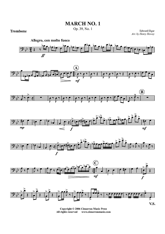 March No. 1, Op. 39, No. 1 - Trombone