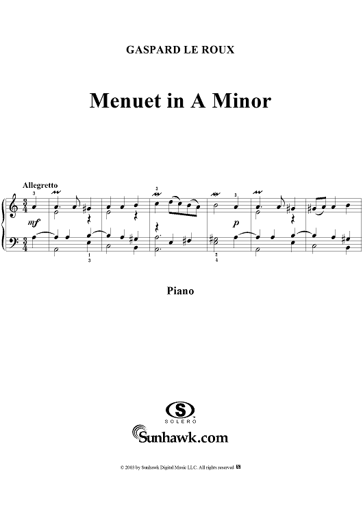 Menuet in A Minor