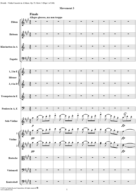 Violin Concerto in A minor, Op. 53, Movmt. 3, Finale. Allegro giocoso, ma non troppo