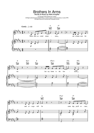 DIRE STRAITS BROTHERS In Arms Songbook Sheet Music 1985 in vgc £2.79 DIRE STRAITS BROTHERS In Arms Songbook Sheet Music 1985 in vgc £2.79
