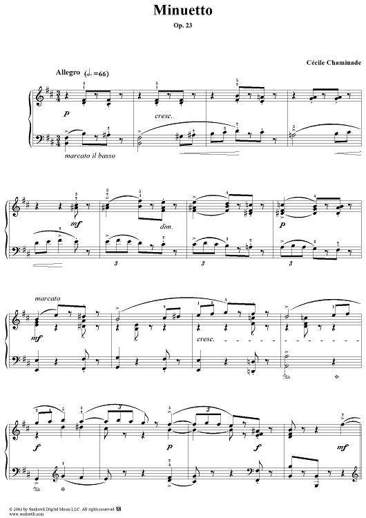Minuetto, Op. 23