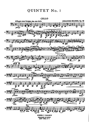 Quintet No. 1 - Op. 88 - Cello
