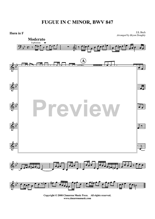 Fugue in C Minor, BWV 847 - Horn in F
