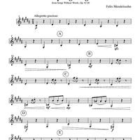 Spring-Song - from Songs Without Words, Op. 62 #6 - Part 4 Bass Clarinet in Bb