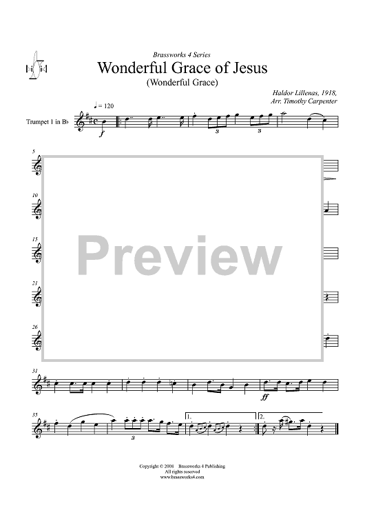 Wonderful Grace of Jesus - Trumpet 1 in B-flat
