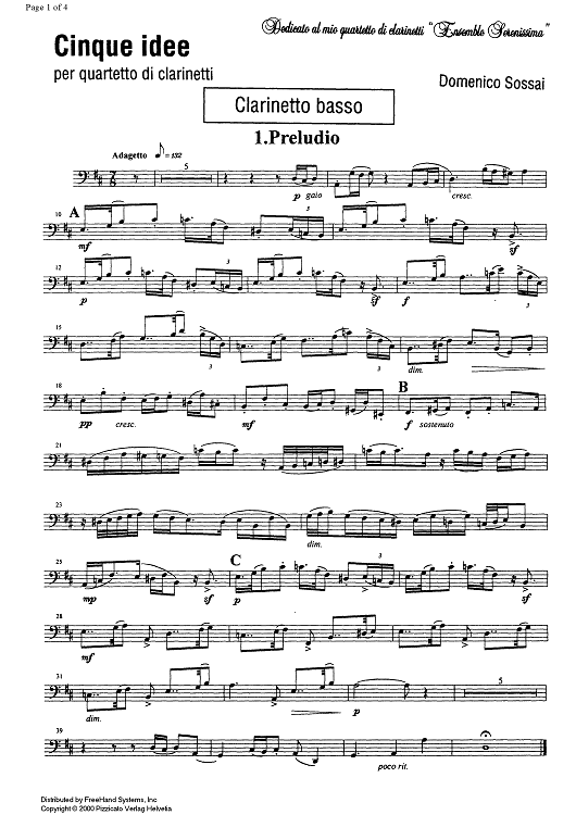 Cinque idee - Bass Clarinet BC