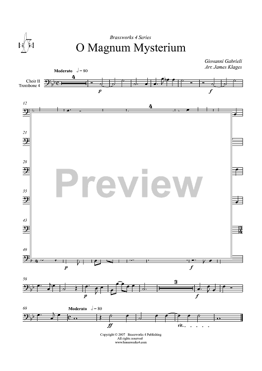 O Magnum Mysterium - Choir 2, Trombone 4