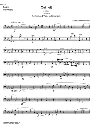 String Quintet c minor Op.104 - Cello