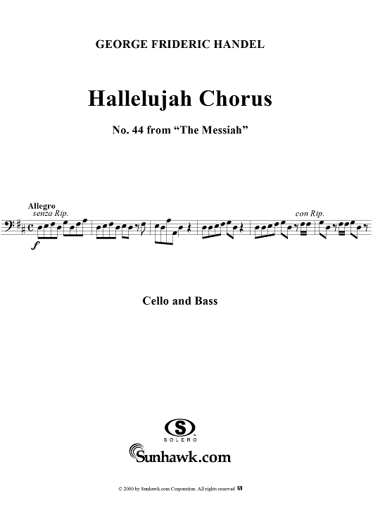 Hallelujah Chorus - Cello/Bass