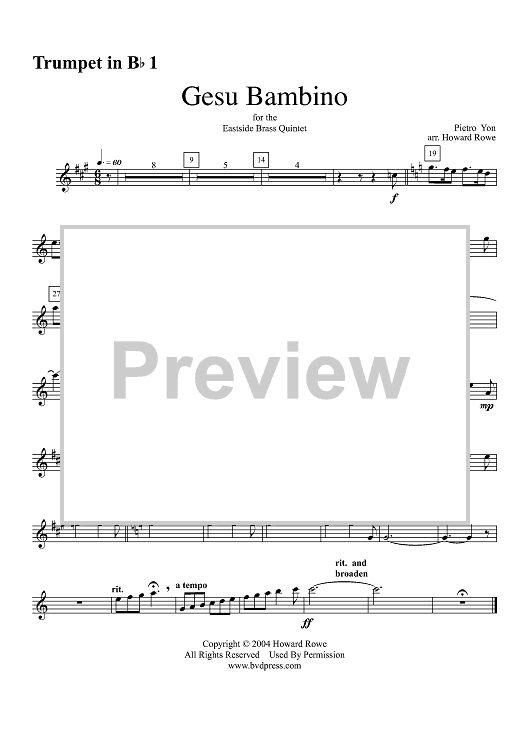 Gesu Bambino - Trumpet 1