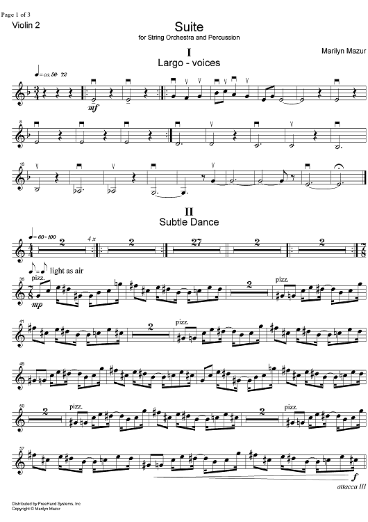 Suite for string orchestra and percussion - Violin 2