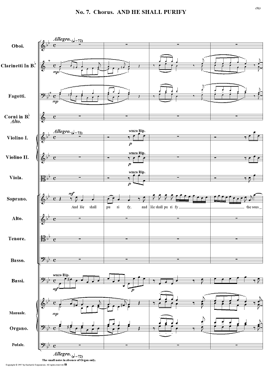 Messiah, no. 7: And He shall purify - Full Score