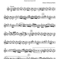 Wachet Auf - Chorale from Cantata #140 - Part 1 Flute, Oboe or Violin