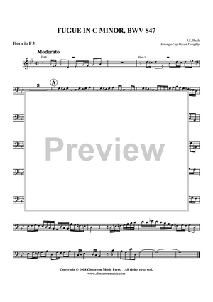 Fugue in C Minor, BWV 847 - Horn 3 in F