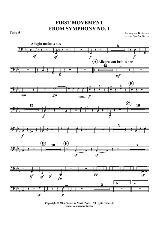 Tuba Orchesterstudien I 楽譜 Symphony No.1 (First Movement) - Tuba 5