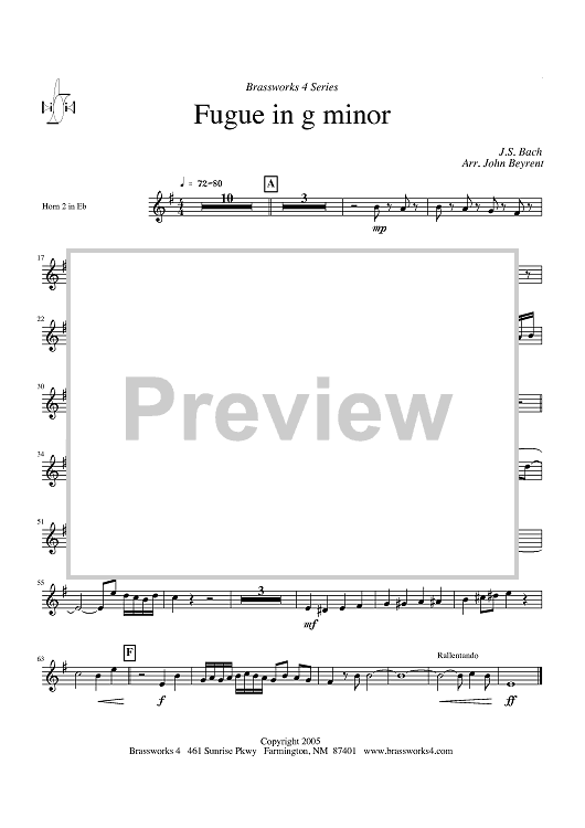 Fugue in g minor - Horn 2 in Eb