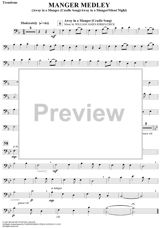 Manger Medley (Cradle Song/Away in a Manger/Silent Night) - Trombone