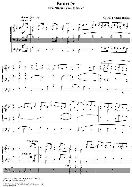 Bourrée from the Organ Concerto No. 7