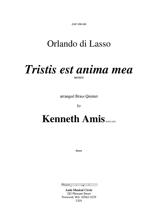 Tristis est anima mea - Introductory Notes