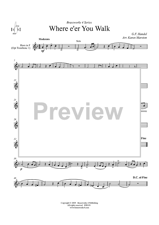 Where E’re You Walk - Horn in F