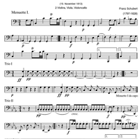 5 Minuets D89 - Cello