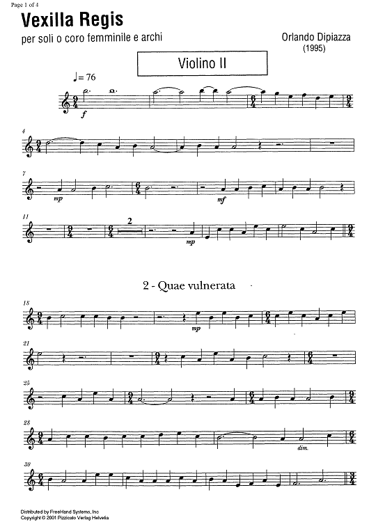 Vexilla Regis - Violin 2