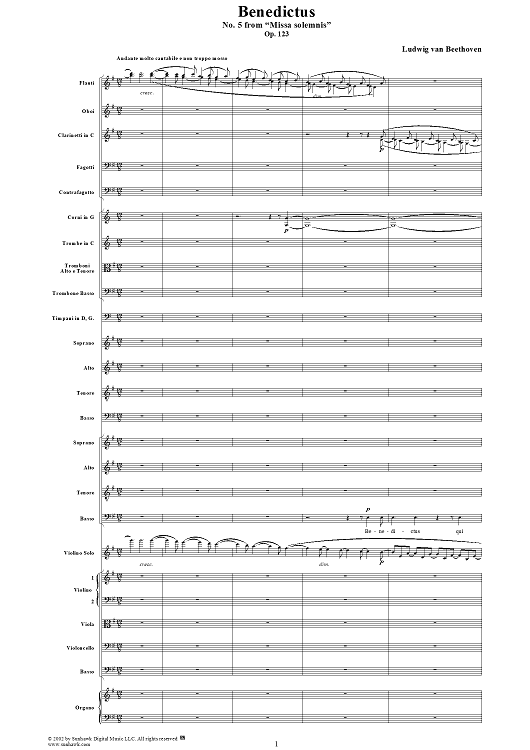 Missa Solemnis, No. 5: Benedictus - Full Score