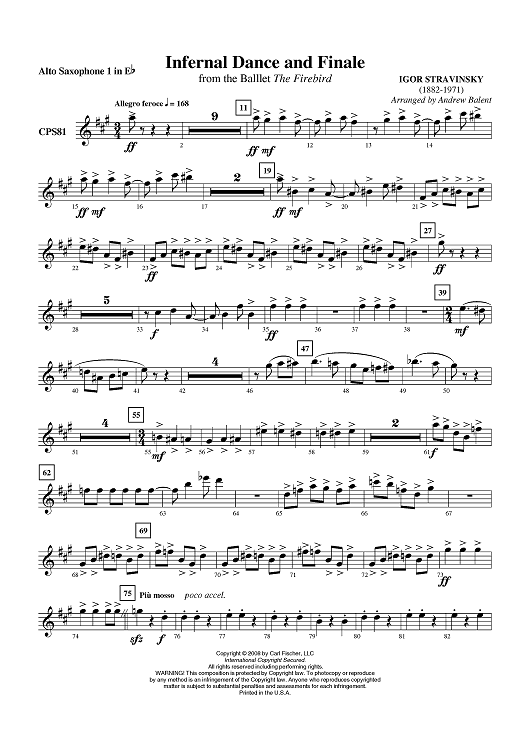 Infernal Dance and Finale - Alto Sax 1