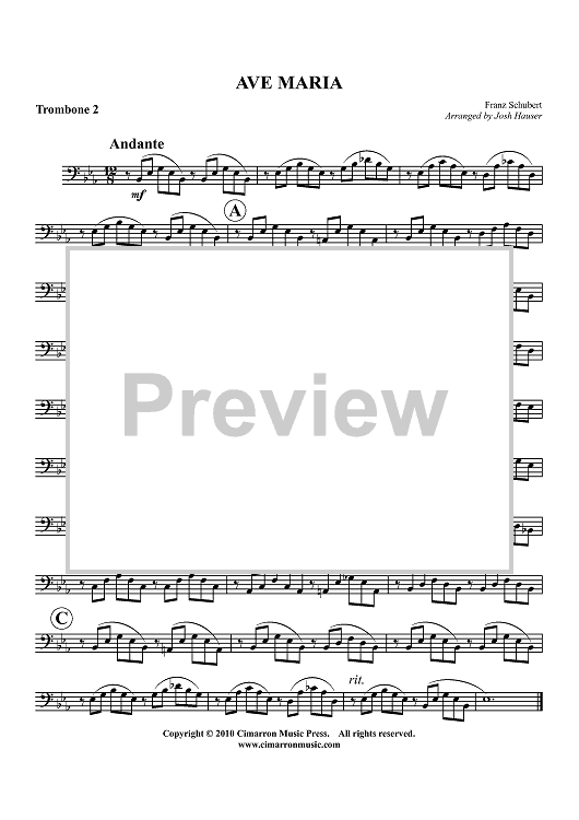 Ave Maria - Trombone 2