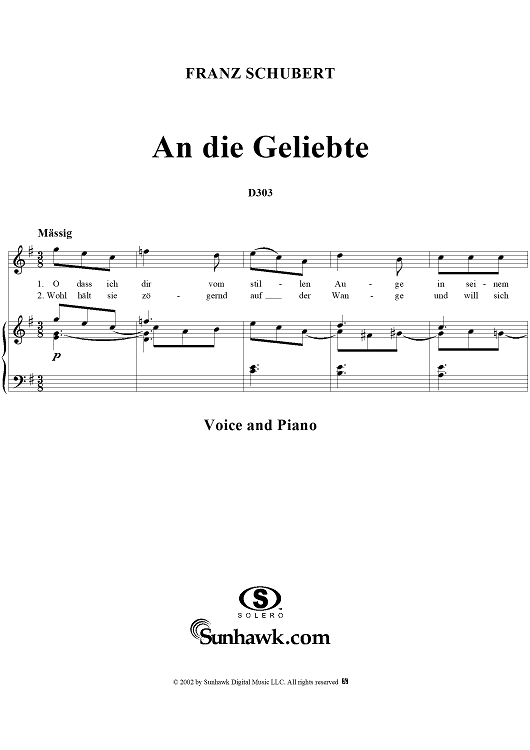 An die Geliebte, D303